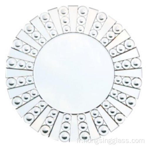 Miroir suspendu de forme ronde pour chambre